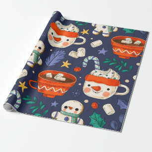 "Snowmen & Hot Chocolate" Wrapping Paper