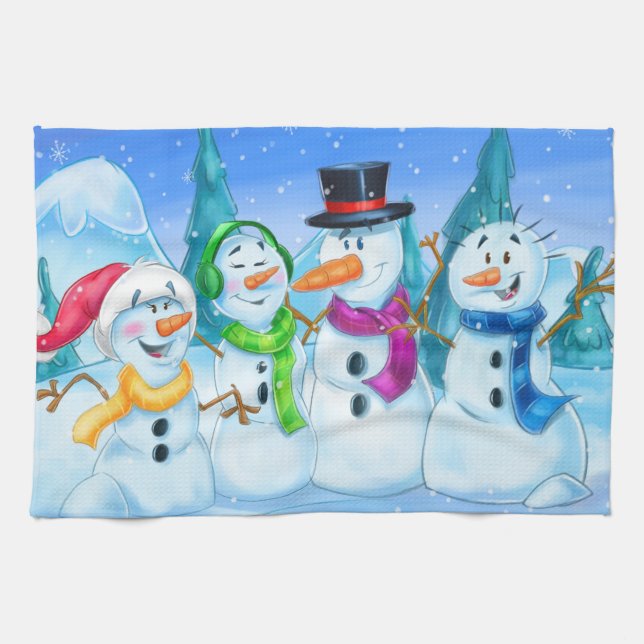 Snowmen kitchen towels (Horizontal)