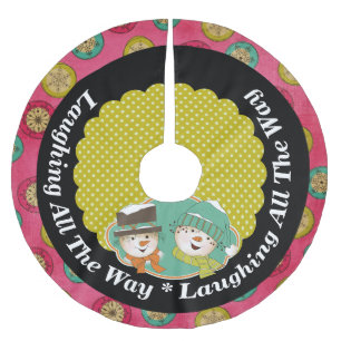 Snowmen Laughing All The Way Holiday Tree Skirt