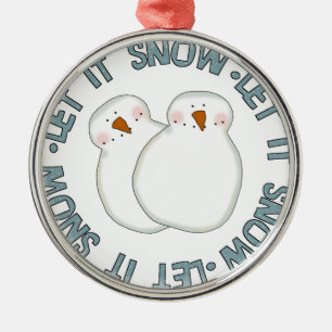 Snowmen Let it Snow Ornament