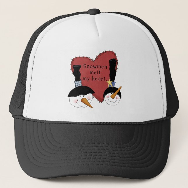 Snowmen Melt My Heart Tshirts and Gifts Trucker Hat (Front)