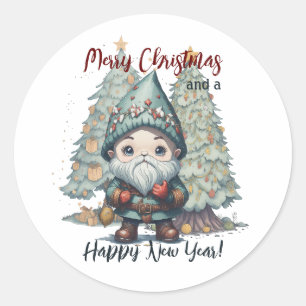 Snowmen party 2 classic round sticker