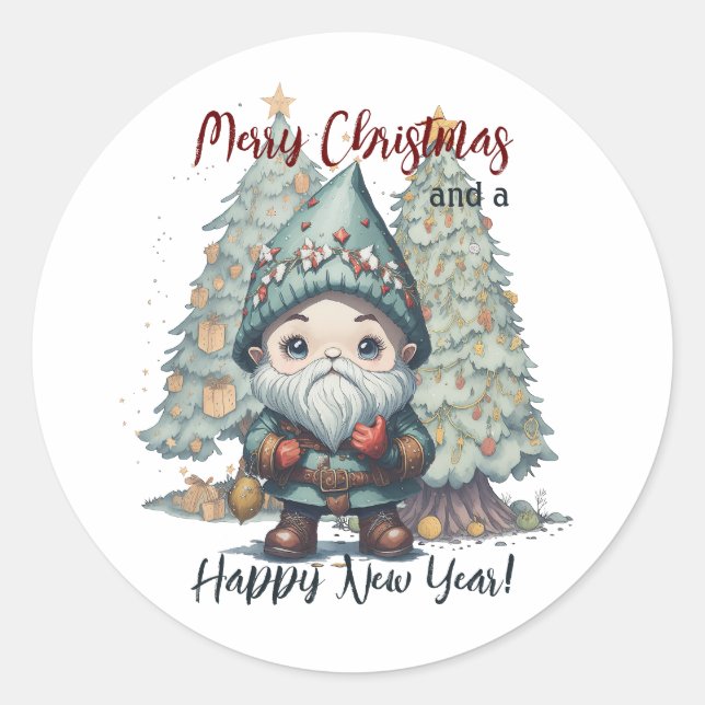 Snowmen party 2 classic round sticker (Front)