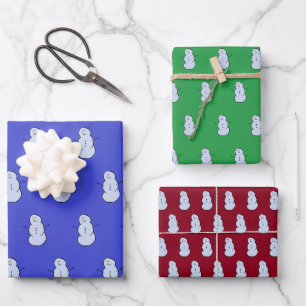 Snowmen Pattern Wrapping Paper Sheet