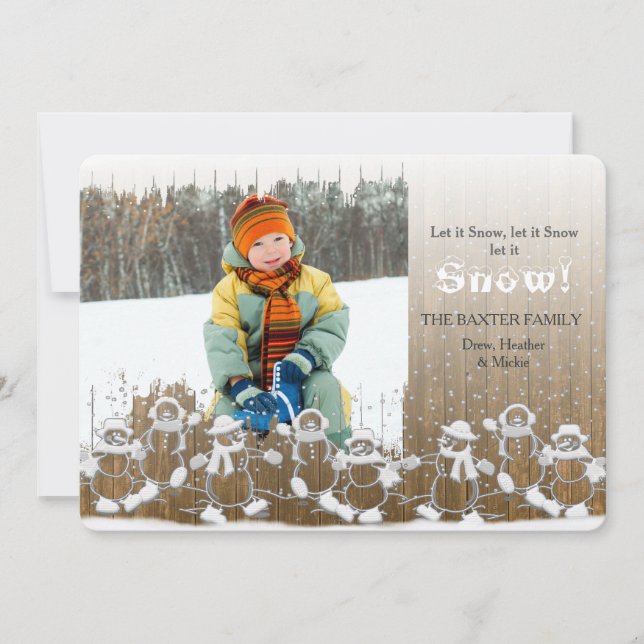 Snowmen Photo Holiday Card (Front)