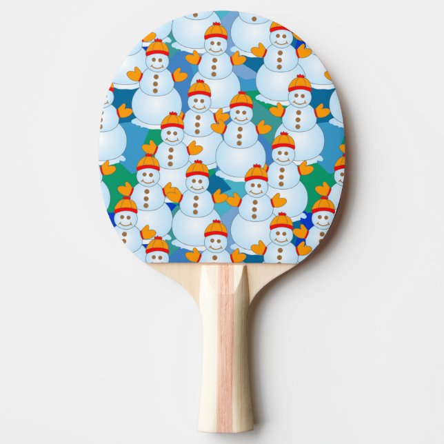 Snowmen Ping Pong Paddle (Front)