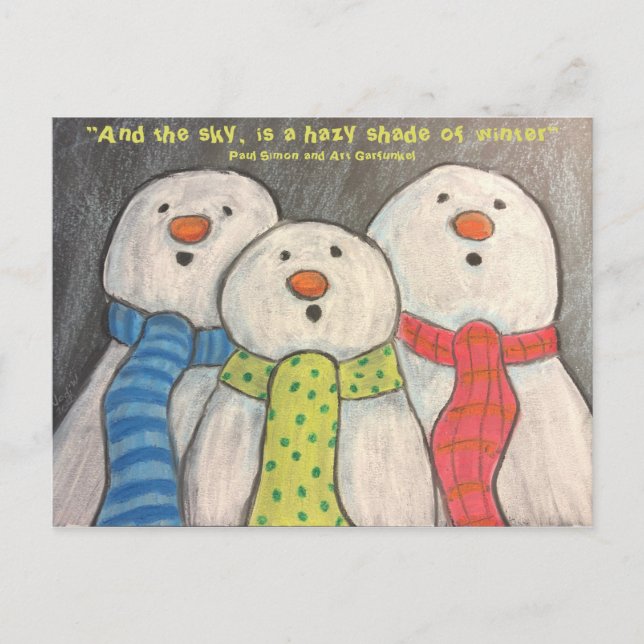 Snowmen Postcard blank back (Front)