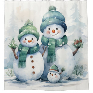 Snowmen Shower Curtain