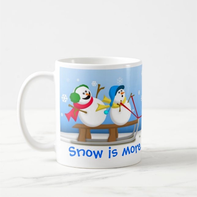 Snowmen Sledding Mug (Left)