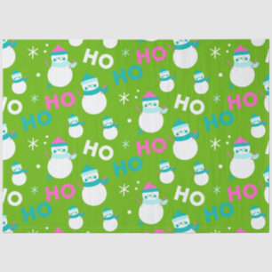 Snowmen Snowflakes Ho Ho Ho Christmas Tissue Paper