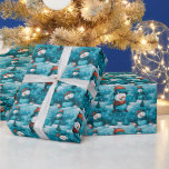 Snowmen Snowy Field Trees Blue Christmas Wrapping Paper<br><div class="desc">Introducing our Modern Christmas Wrapping Paper, a charming embodiment of winter's beauty and contemporary elegance. This wrapping paper features a serene blue background adorned with an endearing pattern of super cute snowmen standing in a field of snow, surrounded by tall, graceful pine trees. The delightful imagery captures the essence of...</div>