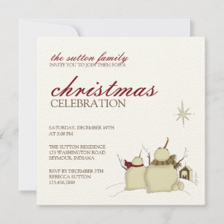 Snowmen & Star · Christmas Invitation