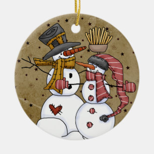 Snowmen Starry Night Keepsake Ornament