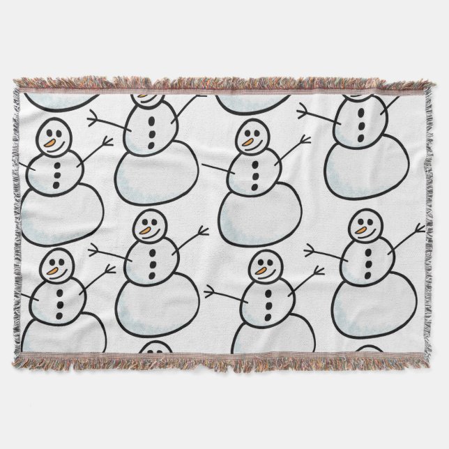 Snowmen Throw Blanket (Front)