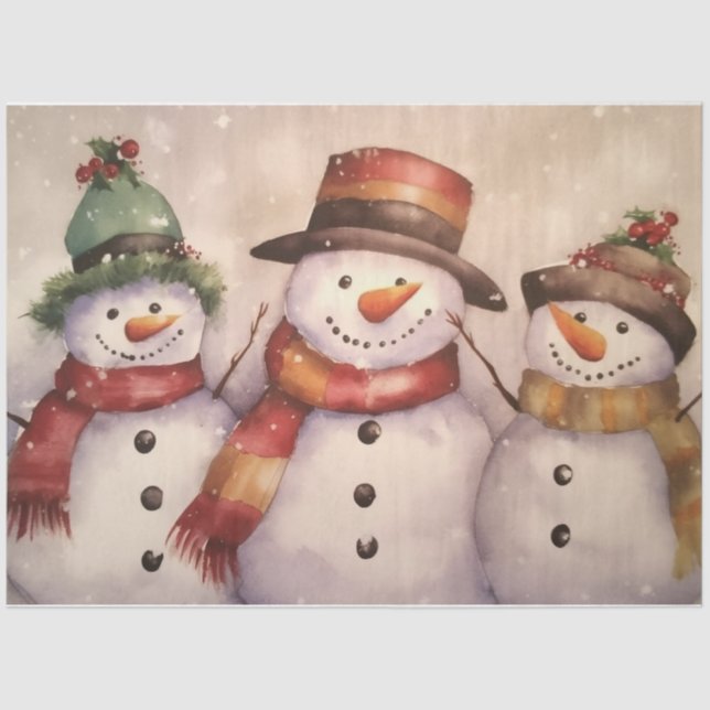 Snowmen Tissue Paper (Front)