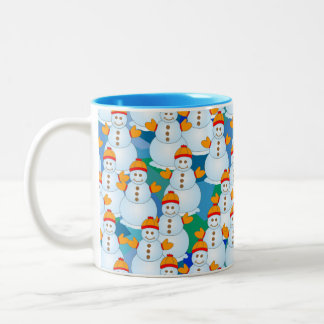 Snowmen Two-Tone Coffee Mug