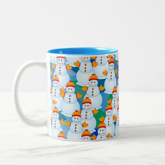 Snowmen Two-Tone Coffee Mug (Left)