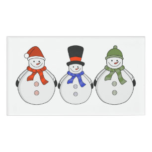 Snowmen Winter has come Name Tag