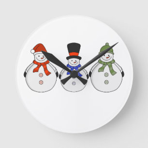 Snowmen Winter has come Round Clock