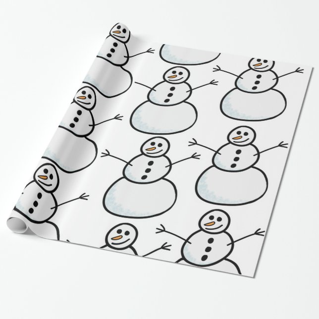 Snowmen Wrapping Paper (Unrolled)