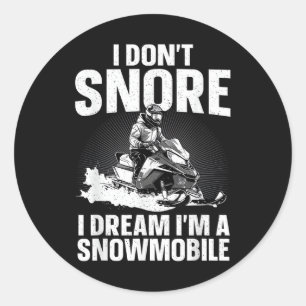 Snowmobile Art for Men Women Snowmobiling Snowmobi Classic Round Sticker