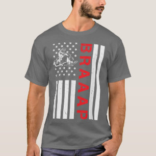 Snowmobile Braaaap American Flag Funny Snowmobile T-Shirt