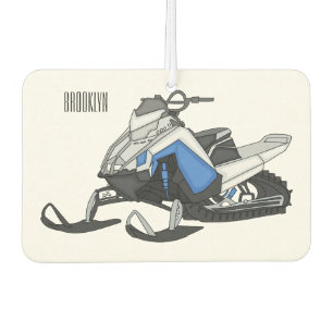 Snowmobile cartoon illustration car air freshener