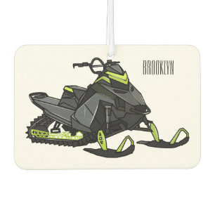 Snowmobile cartoon illustration car air freshener