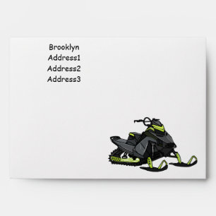 Snowmobile cartoon illustration envelope