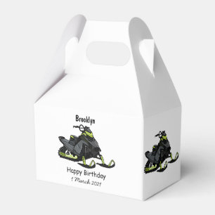 Snowmobile cartoon illustration favour box