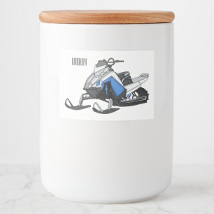 Snowmobile cartoon illustration food label