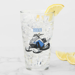 Snowmobile cartoon illustration  glass