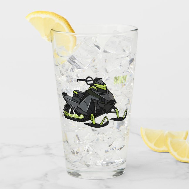 Snowmobile cartoon illustration  glass (Front Ice)