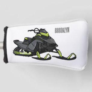 Snowmobile cartoon illustration  golf head cover