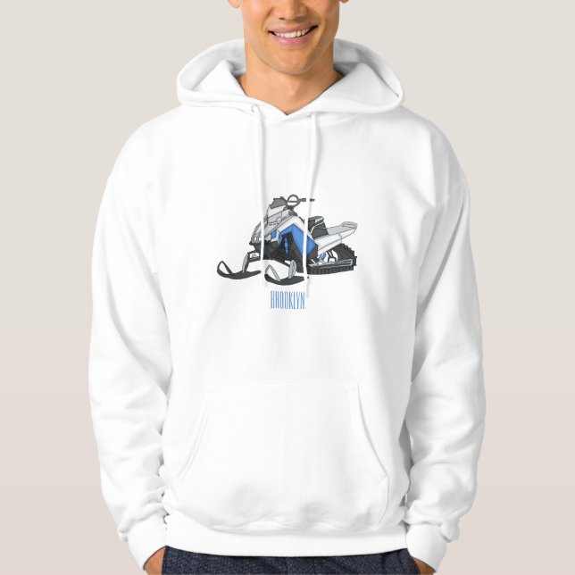 Snowmobile cartoon illustration   hoodie (Front)