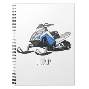 Snowmobile cartoon illustration notebook