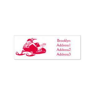 Snowmobile cartoon illustration self-inking stamp