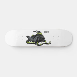 Snowmobile cartoon illustration skateboard