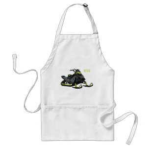 Snowmobile cartoon illustration standard apron