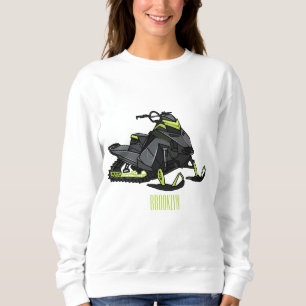 Snowmobile cartoon illustration sweatshirt