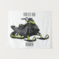 Snowmobile cartoon illustration 