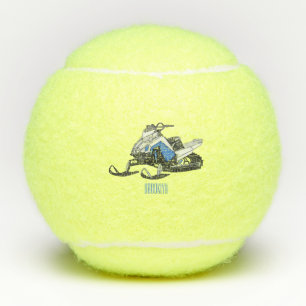 Snowmobile cartoon illustration  tennis balls