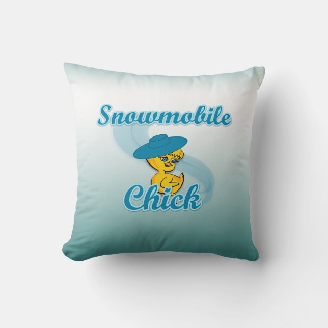 Snowmobile Chick #3 Cushion (Front)