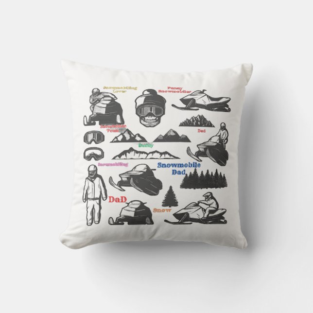 Snowmobile Dad,Snowmobile Lover  Cushion (Front)