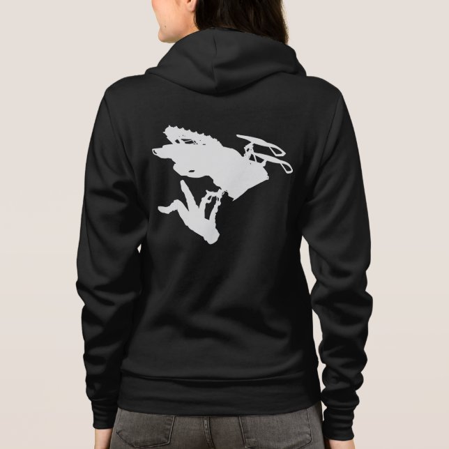 snowmobile doing a back flip hoodie (Back)
