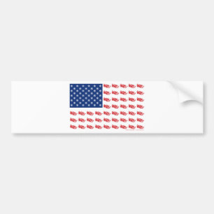 Snowmobile Flag Bumper Sticker