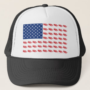 Snowmobile Flag Trucker Hat