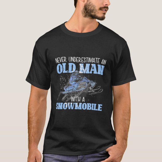 Snowmobile Gear Old Beard Snowmobile Helmet Snowmo T-Shirt (Front)
