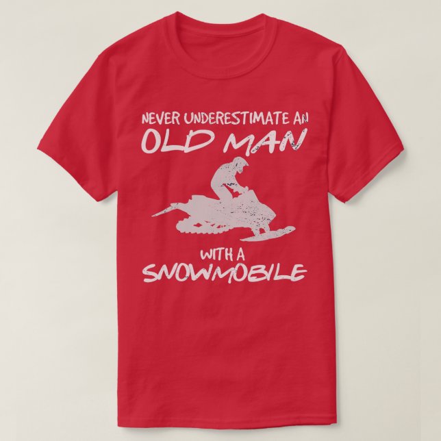 Snowmobile Gear Old Man Beard Snowmobile Helmet Sn T-Shirt (Design Front)