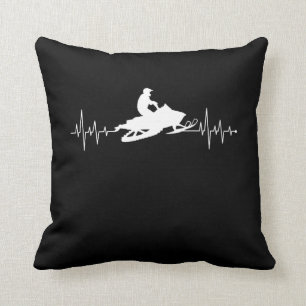 Snowmobile Heartbeat Winter Sport Motor Sled Cushion